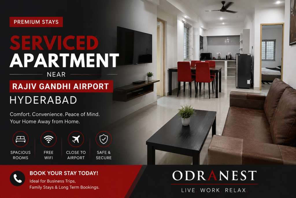 Odranest Best serviced apartment near Rajiv Gandhi Airport Hyderabad